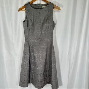 <2 for $25>Eva Mendes Silver Grey Printed A-Line Dress